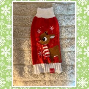 Rudolph Holiday Pet Sweater, Medium, Red